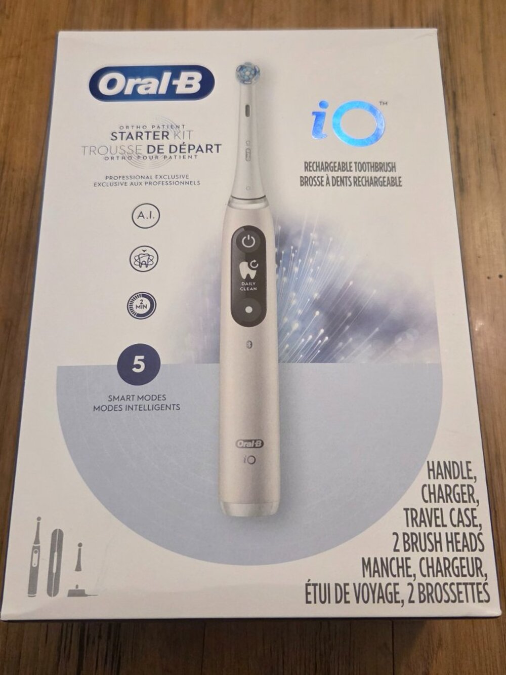Oral-B iO Rechargeable Toothbrush Ortho Patient Starter Kit, White